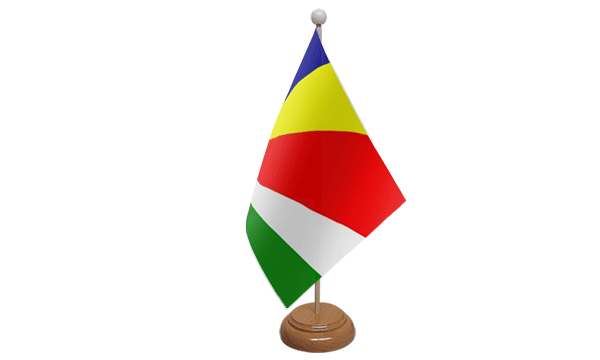 Seychelles Small Flag with Wooden Stand